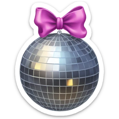 Disco ball with bow sticker