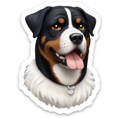 Rottweiler with white fur on his chest sticker