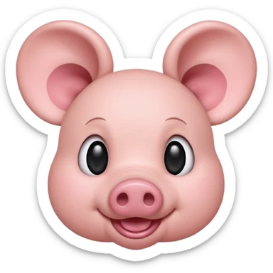 Pig with Mickey Mouse ears in Disney world sticker
