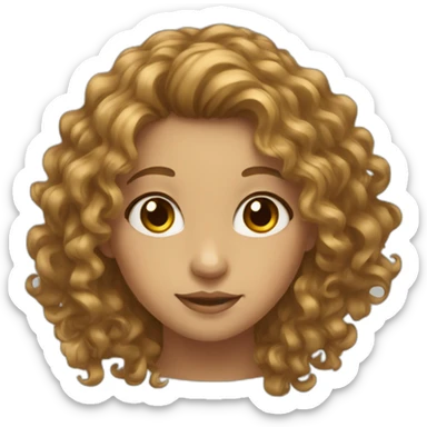 girl with long curly hairs hazel eyes  sticker