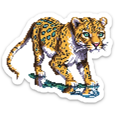 leopard with fish-like features sticker