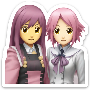 Kyoko sakura and sayaka miki from madoka magica sticker