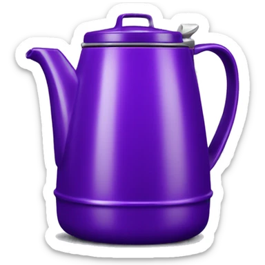 Realistic purple camping coffee pot isolated. sticker