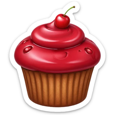 burgundy muffin cherry on top sticker