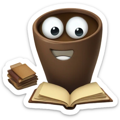Animated coffee beans reading  sticker