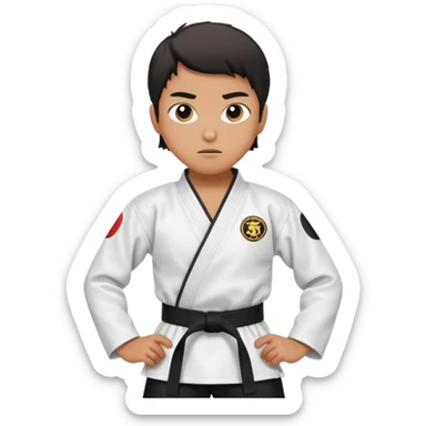 Perfecto pero el uniforme debe ser de taekwondo de ATA cinturón negro sticker