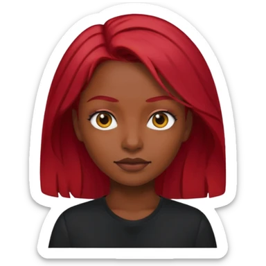 🙎🏾‍♀️ black shirt red hair  sticker
