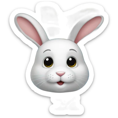 rabbit in a Ukrainian flag sticker