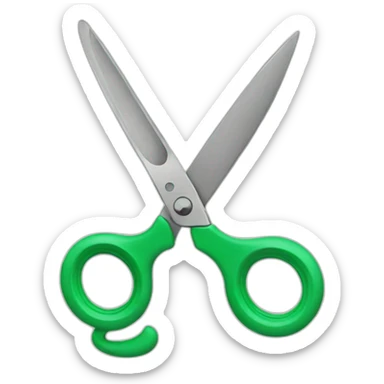 scissors green sticker