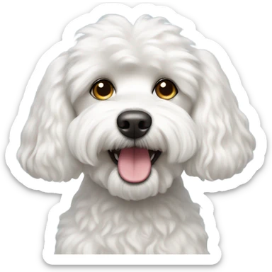 white maltese poodle dog sticker