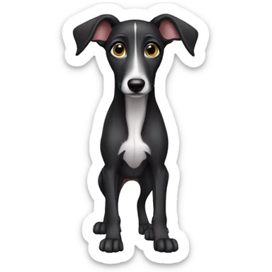 black greyhound puppy full body sticker