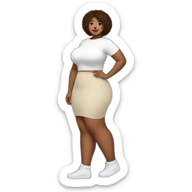 full body curvy-beauty-long-white-socks small lifted skirt both sides sticker