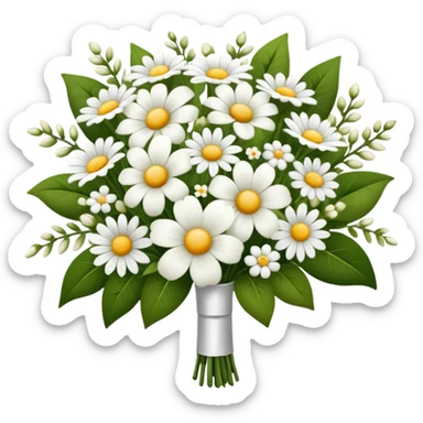 white wedding flower bouquet mixed florals sticker