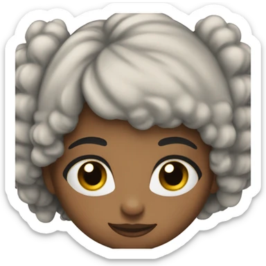 Black hair girt with long lashes  sticker