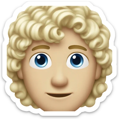 3/4 profile light curl blonde 30yo man blue eyed pale skin sticker