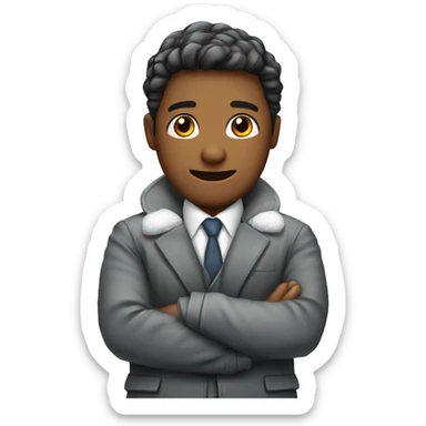 Joven en la nieve con traje de nieve sticker