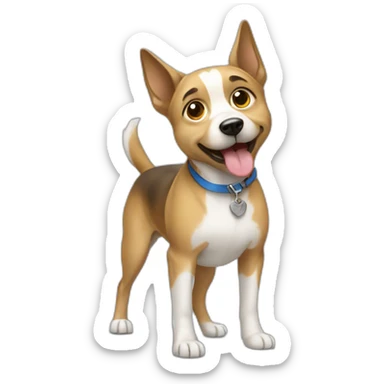 Dog with ukraine sticker