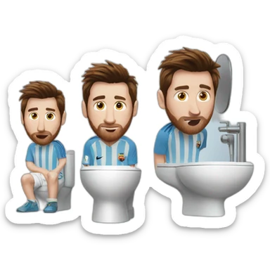 Messi au toilette sticker