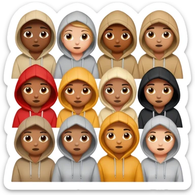 Cartoon characters in hoodie sticker