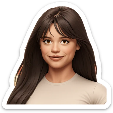 smiling girl with long hair sticker