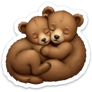 Baby bears sleeping together sticker