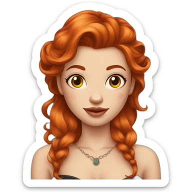 femme rousse avec tatouages sur les bras sticker