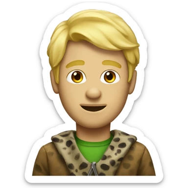 blonde man in a dinosaur costume sticker