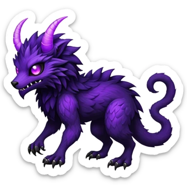  Dark black and purple Fakémon-Wickerbeast-creature (full body) sticker