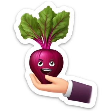 beetroot with mirror in hand sticker