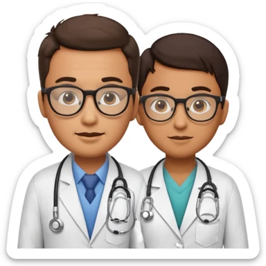 programmer and doctor emojis having a conversation sticker