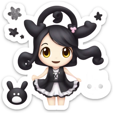 Kuromi and my melody sticker