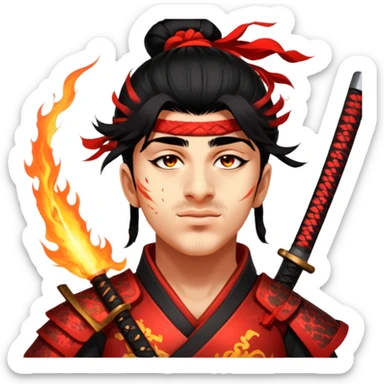 Fire-Wielding Samurai sticker