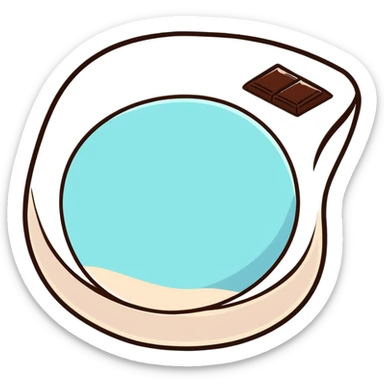 A piece of dark chocolate with sea salt crystals sprinkled on top sticker