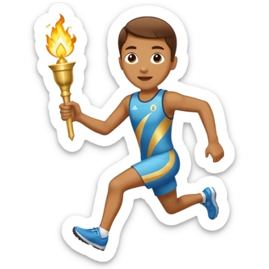 Olympic gold torch with relay race sticker