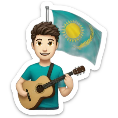 Shawn mendes with Kazakhstan flag sticker