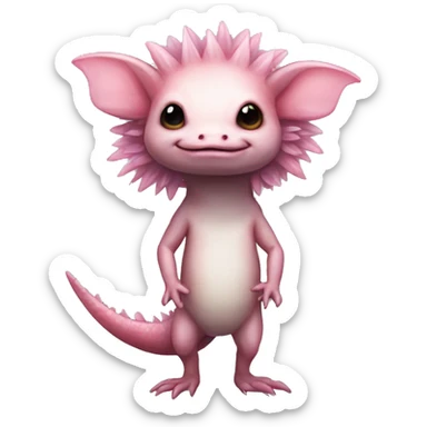 Axolotl furry anthropomorphic full body sticker