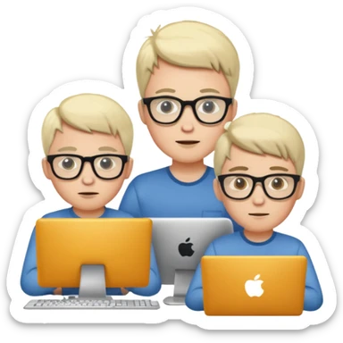 Group of 4 vibe coders, all male and white skinned  sticker