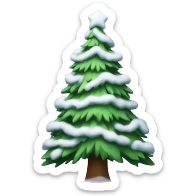 christmas tree with snow sticker