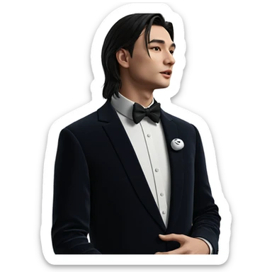 formal portrait of a gentleman sticker