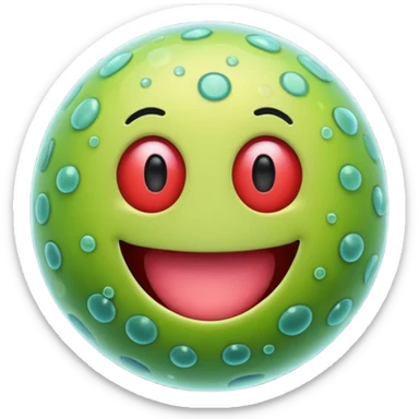 Happy bacteria emoji sticker