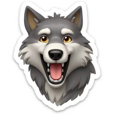 a anthropomorphic wolf saying hello sticker