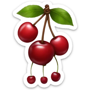 Cherries with bow sticker