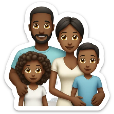 black family 2 parents 2 kids and 1 baby sticker