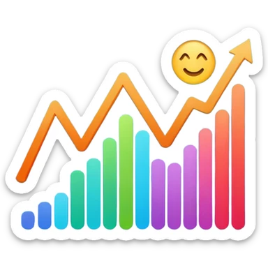 line graph up sticker