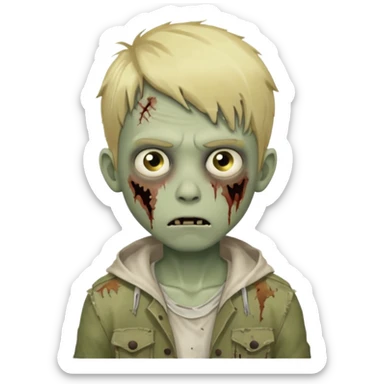 boy zombie with blonde hair sticker