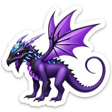 Shiny Dark Edgy  Inteleon-Amaura-Fakémon-hybrid-creature (full body)  sticker