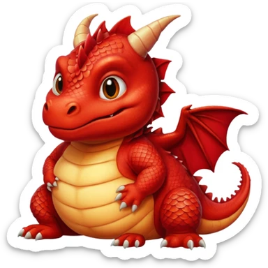 fat baby red dragon sticker