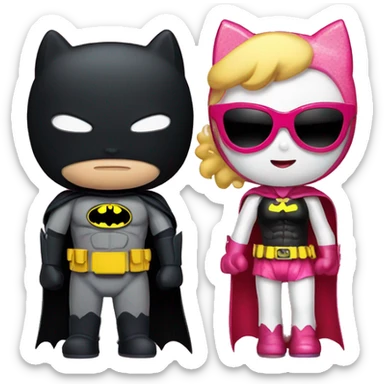 Hello kitty and Batman  sticker