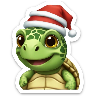 Turtle wearing Christmas pj sticker