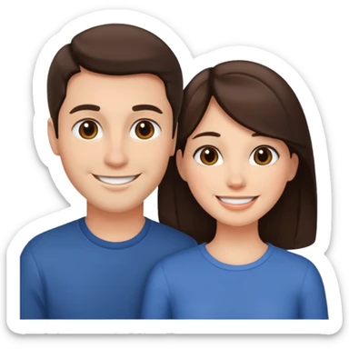 brunette couple  sticker